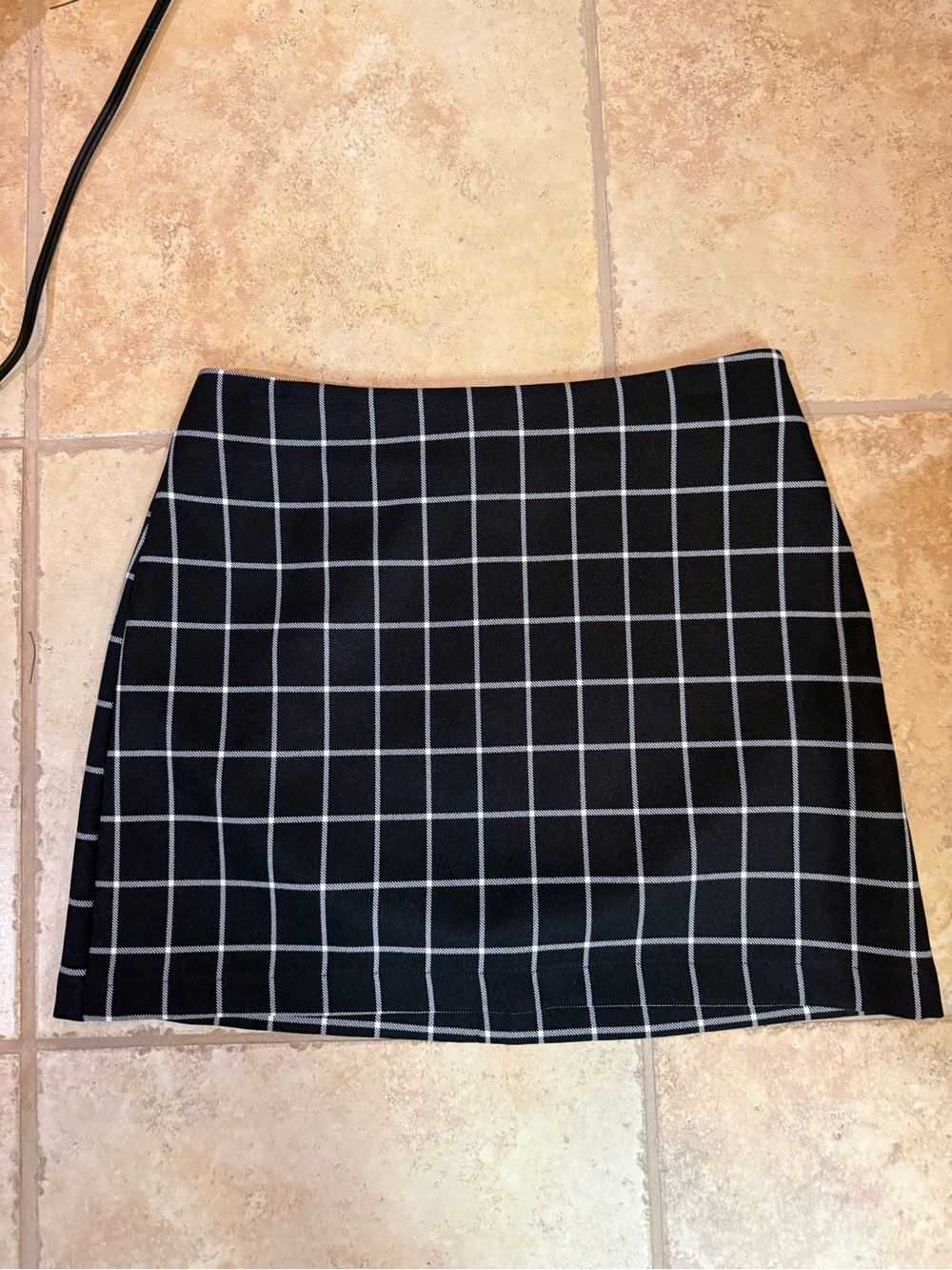 Urban Outfitters Black Mini Skirt with White Grid
